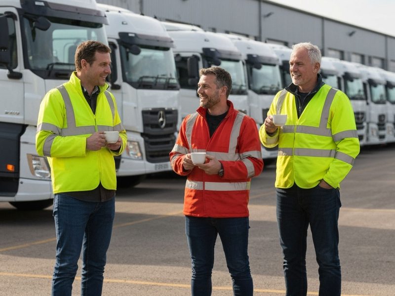 male-truck-drivers-discussing